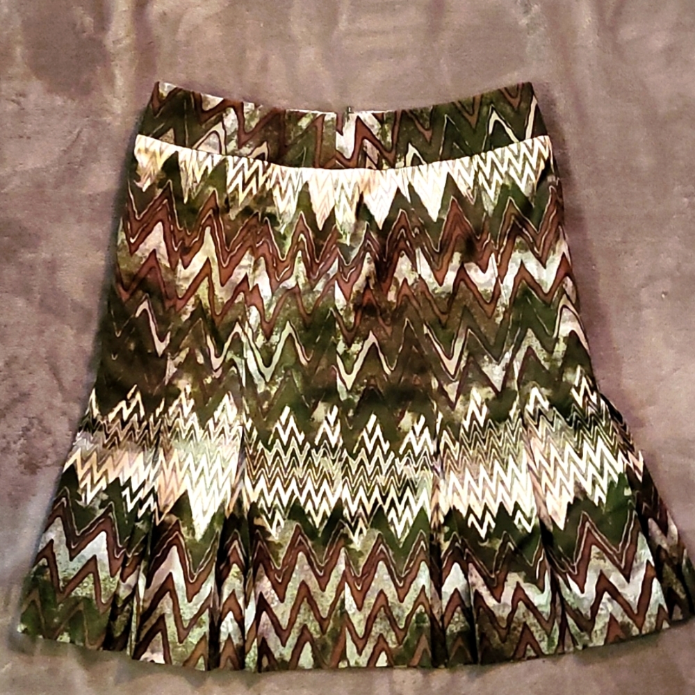 Carlisle Abstract Print Pleated Skirt sz 8